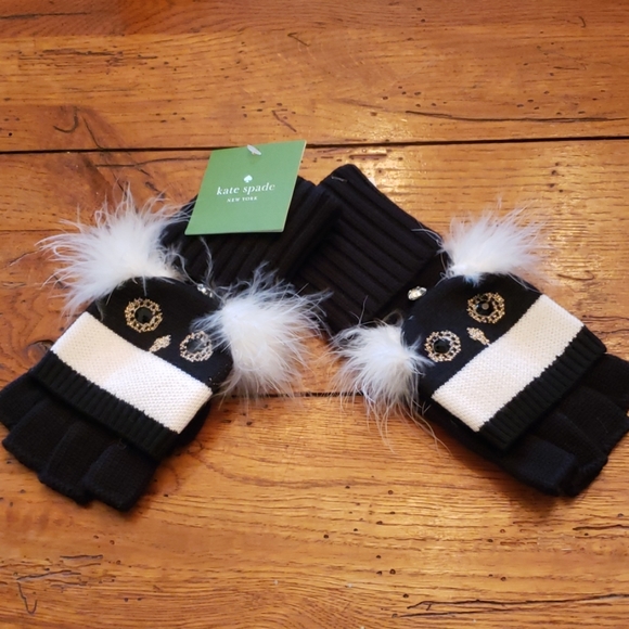 NWT - KATE SPADE Penguin Pop-Top Mittens - Picture 1 of 8